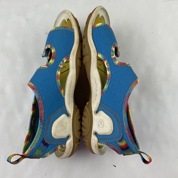 Keen Knotch River Creek Strappy Sandals Size Youth 1 Blue 1025647 Hook And Loop - Picture 5 of 9